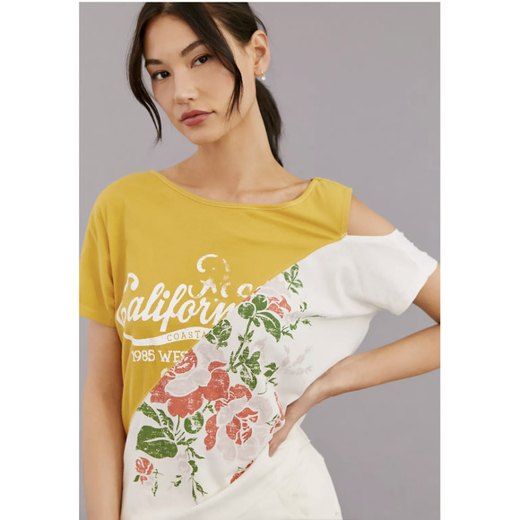 Anthropologie Pilcro Spliced California Graphic Tee Size S NWT - Picture 4 of 4